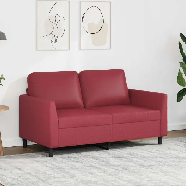 vidaXL Tweezitsbank 120 cm kunstleer wijnrood