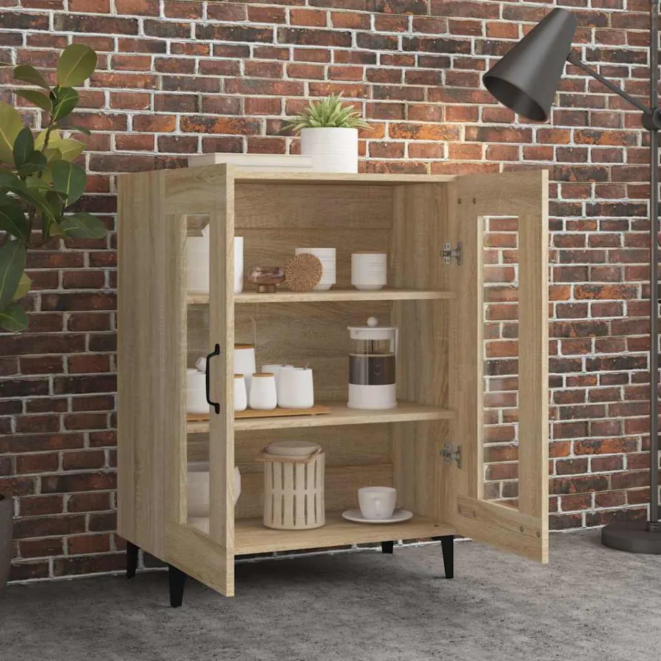 vidaXL Dressoir 69,5x34x90 cm bewerkt hout sonoma eikenkleurig, foto 3