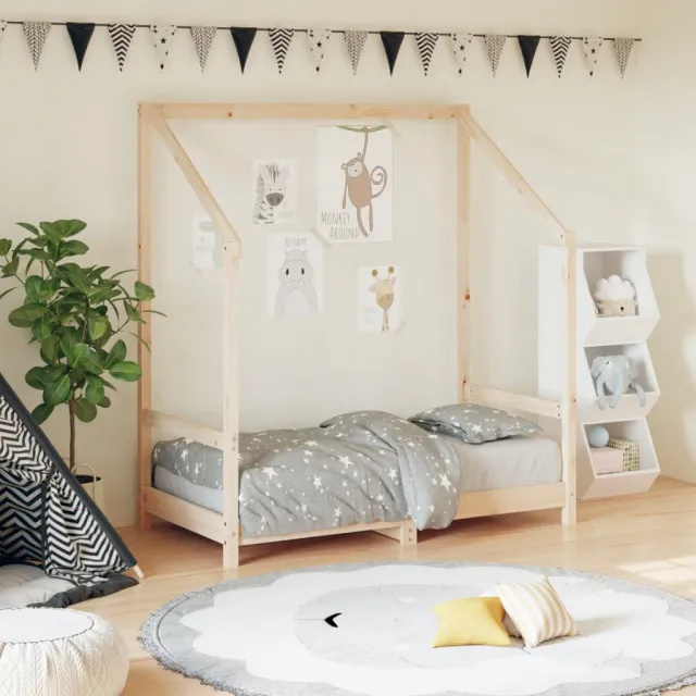 vidaXL Kinderbedframe 70x140 cm massief grenenhout bruin, foto 2