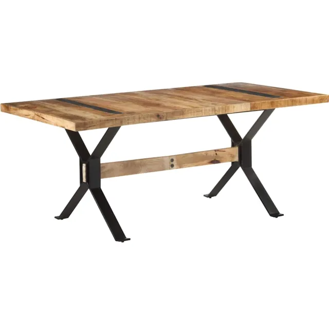 vidaXL Eettafel 180x90x76 cm ruw mangohout Bruin
