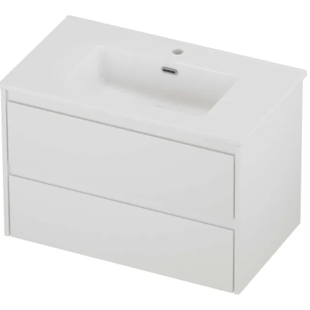 Proline Tribute Badmeubelset Porselein Elegant 1 Kraangat 80x46x54 cm Glans Wit Mat Wit