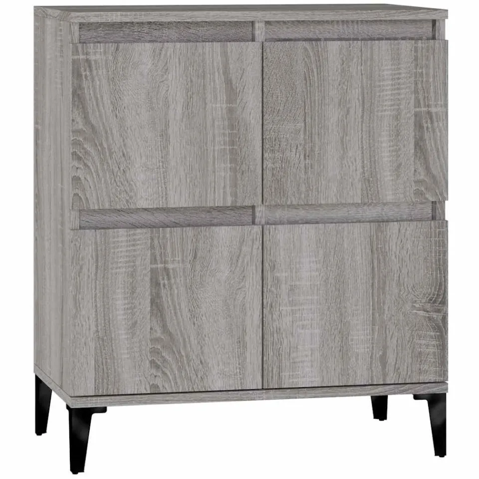 vidaXL Dressoir 60x35x70 cm bewerkt hout grijs sonoma eikenkleurig, foto 3