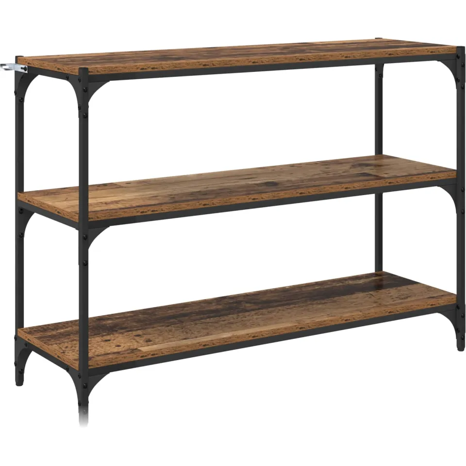 vidaXL Boekenkast Oud hout 100 x 33 x 70,5 cm Gemonteerd hout en ijzer bruin, foto 3