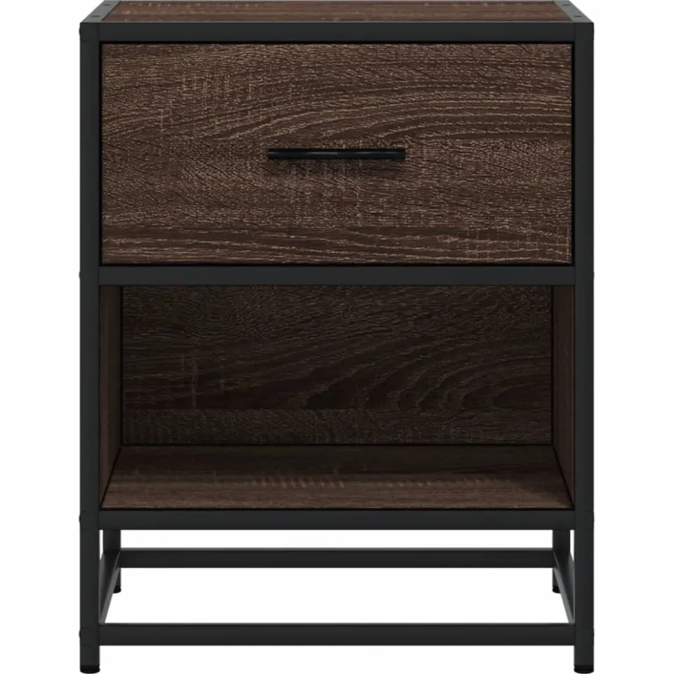 vidaXL Nachtkastjes 2 st 40x31x50 cm bewerkt hout bruin eikenkleurig, foto 4