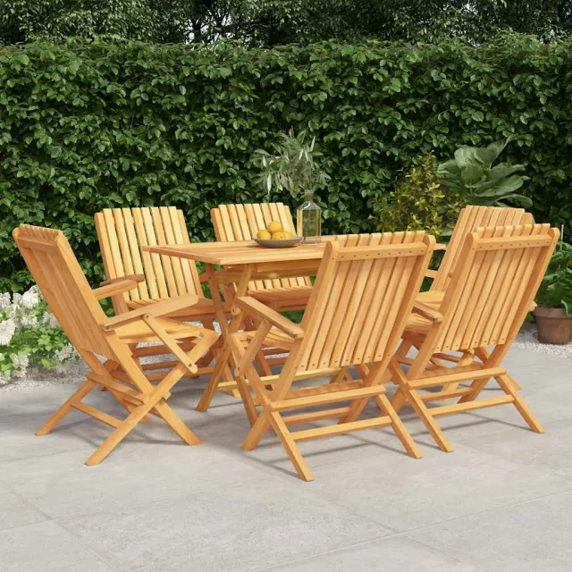 vidaXL 7-delige Tuinset massief teakhout bruin, foto 2