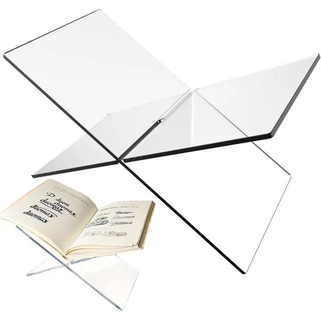 KZQ Acryl Boekenplank - Boekenplank - Salontafelboekenplank - Receptenbord - Keukenrecepten - Woondecoratie - Decoratie voor de eettafel - 28 x 15.1 x 15.5 cm-5mm dik Transparant