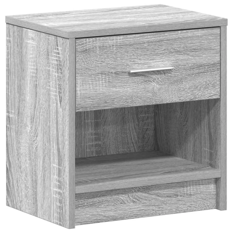 vidaXL Nachtkastje met lade 39x28x41 cm grijs sonoma eikenkleurig, foto 3
