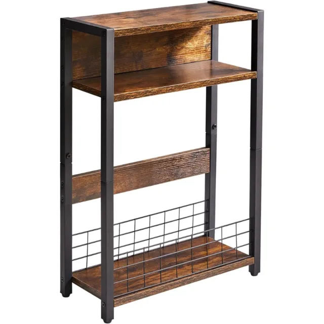 PEAM Bijzettafel Finja - Moderne Ronde Salontafel Met Dienblad En Opbergvak - Scandi Chic Nachtkastje Van Duurzaam Bamboe En MDF (Ø 49.5 x 51.5 cm - Wit/Natuurlijk) Bruin