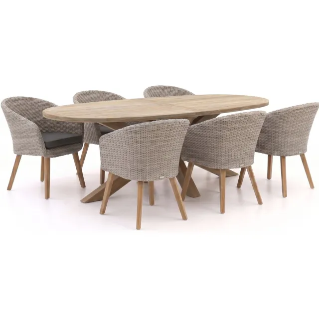 Intenso Furniture Intenso Tropea/ROUGH-Y Ellips 240cm dining tuinset 7-delig