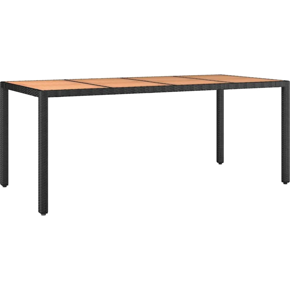 vidaXL 7-delige Bistroset met kussens poly rattan zwart, foto 4