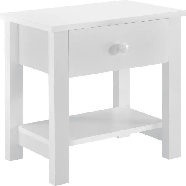 en.casa Nachtkastje Capri 40x29,7x41,5 cm met lade en plank wit
