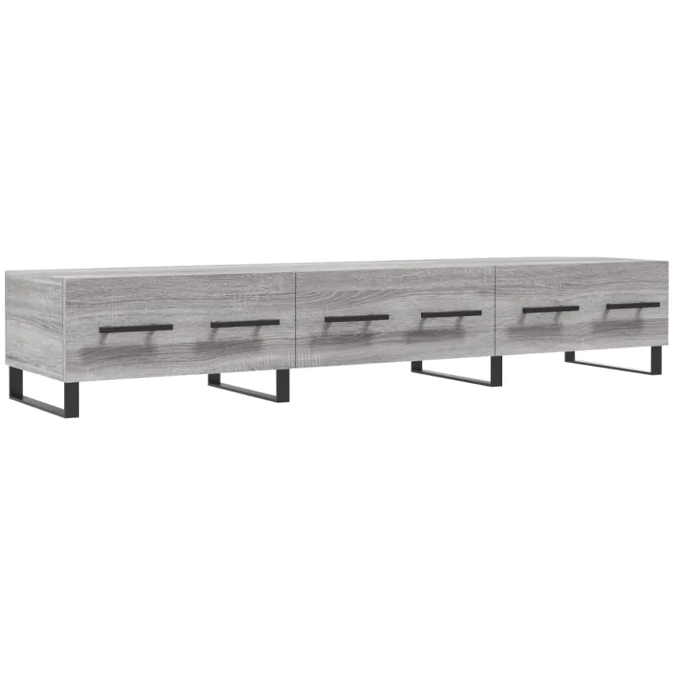 vidaXL Tv-meubel 150x36x30 cm bewerkt hout grijs sonoma eikenkleurig, foto 3