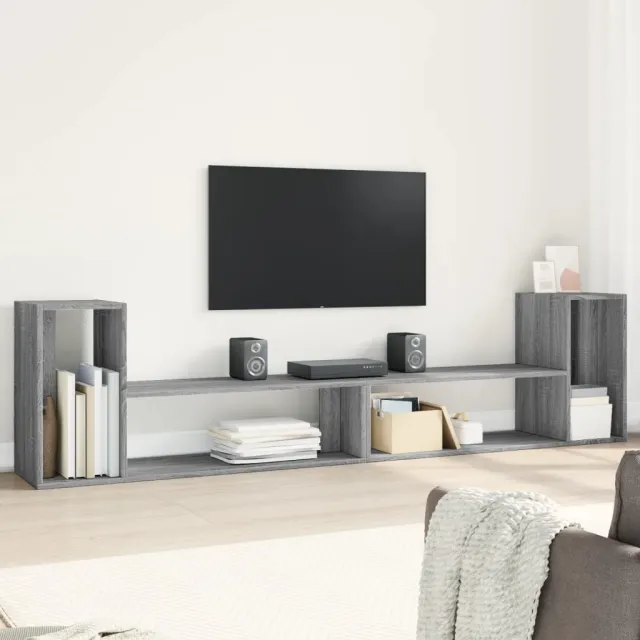 vidaXL Tv-meubelen 2 st 100x30x50 cm bewerkt hout grijs sonoma eiken, foto 2