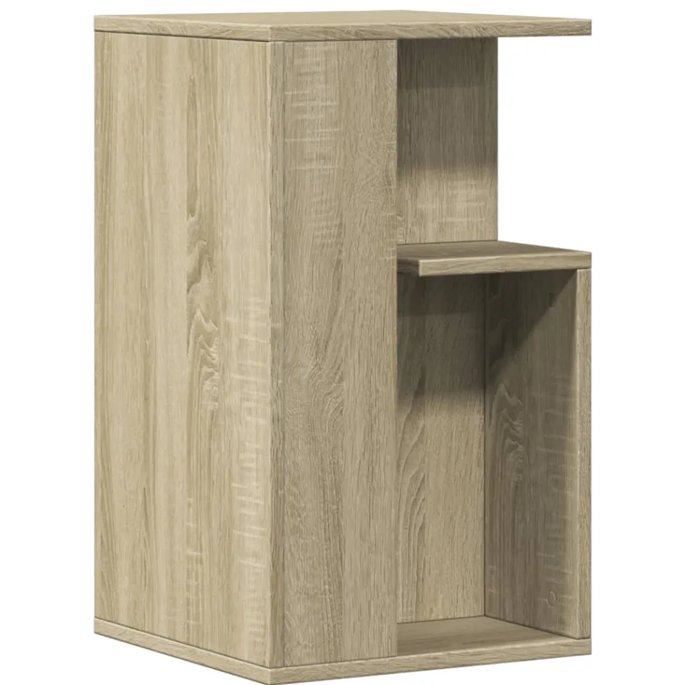 vidaXL Bijzettafel 35x35x60 cm bewerkt hout sonoma eikenkleurig Bruin