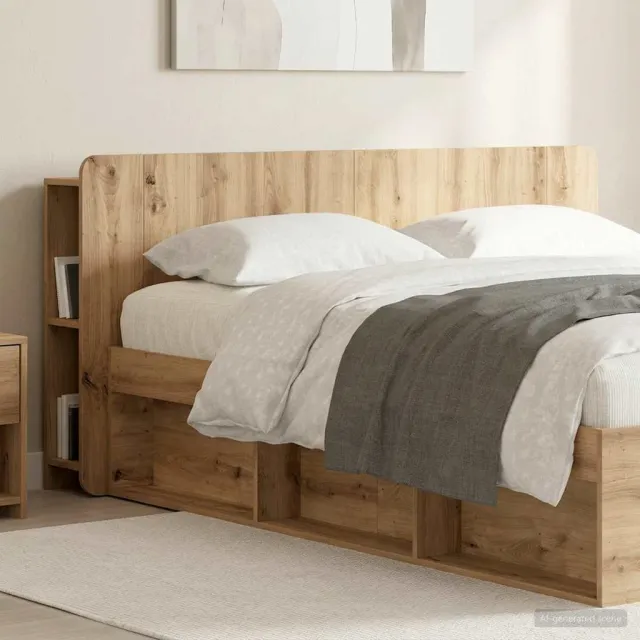 vidaXL Hoofdeinde kas Artisanaal eiken 140 cm Bewerkt hout Bruin