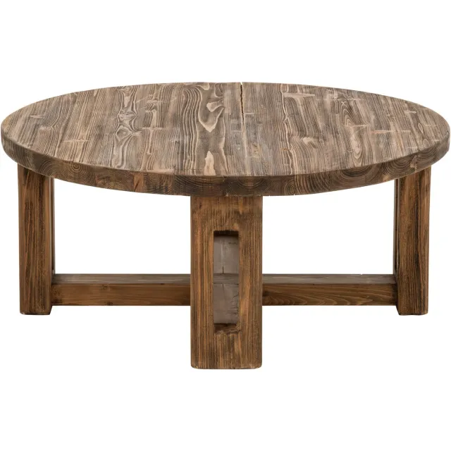 J-Line Ronde salontafel - gerecycled hout - bruin