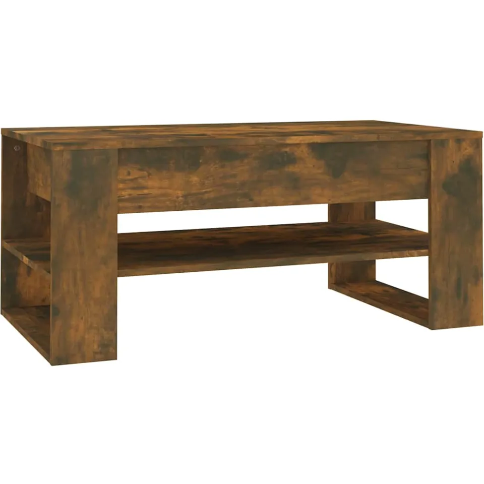 vidaXL Salontafel 102x55x45 cm bewerkt hout gerookt eikenkleurig Bruin