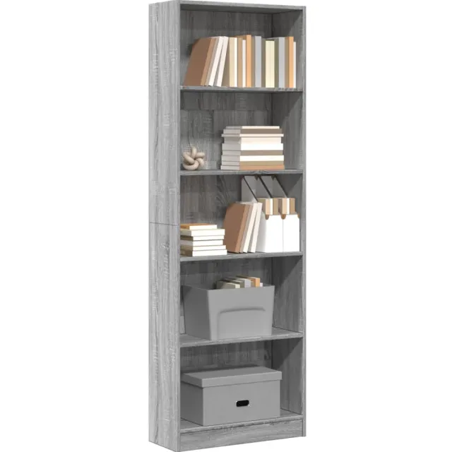 vidaXL Boekenkast 60x24x176 cm bewerkt hout grijs sonoma eikenkleurig