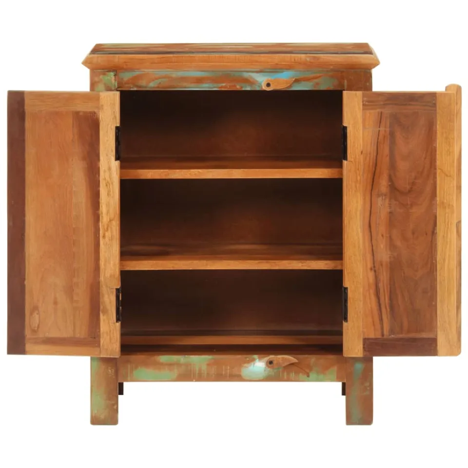 vidaXL Dressoir met 2 deuren 55x30x70 cm massief gerecycled hout meerkleurig, foto 3