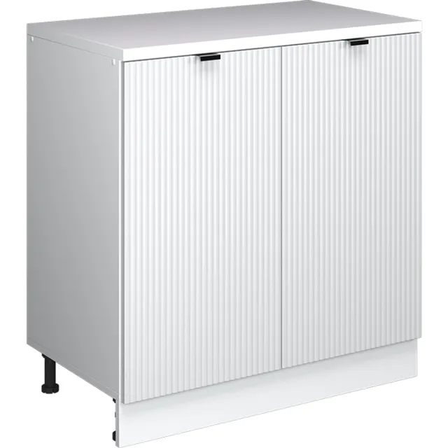 Vicco Keukenkast voor schuine wand R-Line, Witte golf, 80 cm zonder schuine kant met 2 deuren Witte golf/Wit