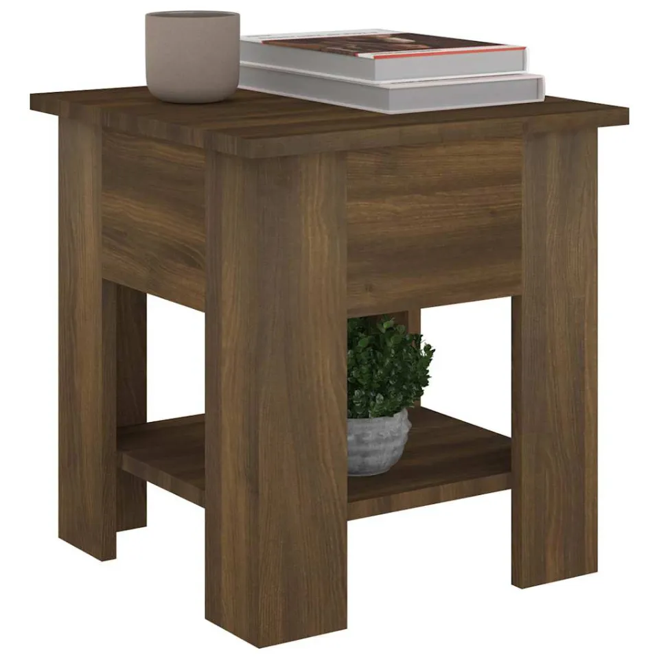 vidaXL Salontafel 40x40x42 cm bewerkt hout bruin eikenkleur