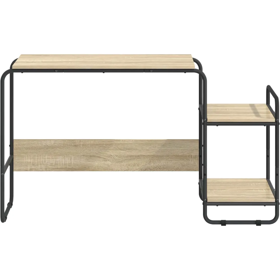 vidaXL Bureau met opbergruimte Sonoma Eiken 131.5 x 50 x 75.5 cm Bruin