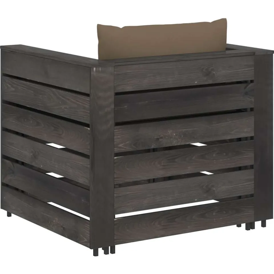 vidaXL 2-delige Loungeset met kussens grijs geïmpregneerd hout, foto 4