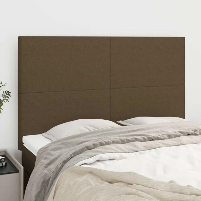 vidaXL Hoofdbord donkerbruin 144x5x118/128 cm stof bruin