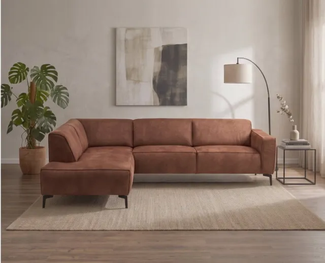 Meubelplaats Hoekbank Varello Cognac- Tauro 13 – Ottomane links – 270x209 cm