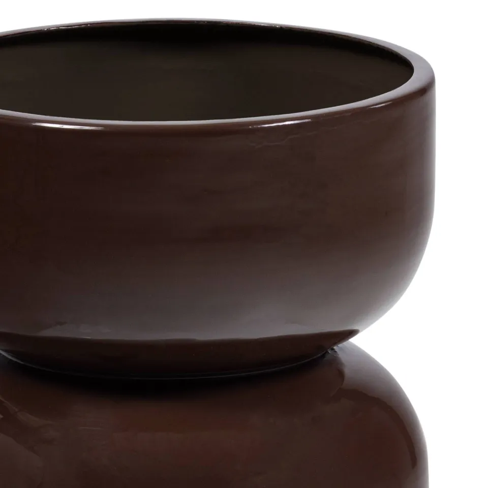WOOOD Toval Pot Laag plantenpot bruin, foto 6