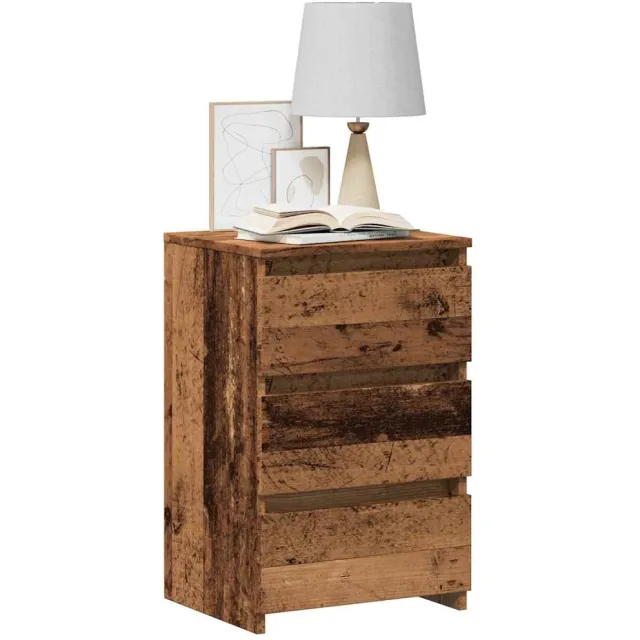 vidaXL Nachtkastje 40x35x62,5 cm bewerkt hout oud houtkleurig bruin, foto 2
