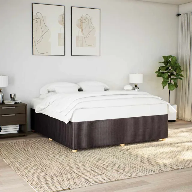 vidaXL Bedframe zonder matras stof donkerbruin 200x200 cm bruin