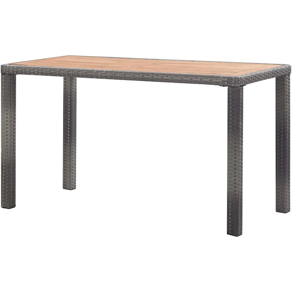 vidaXL Tuintafel 123x60x74 cm massief acaciahout antraciet en bruin, foto 3