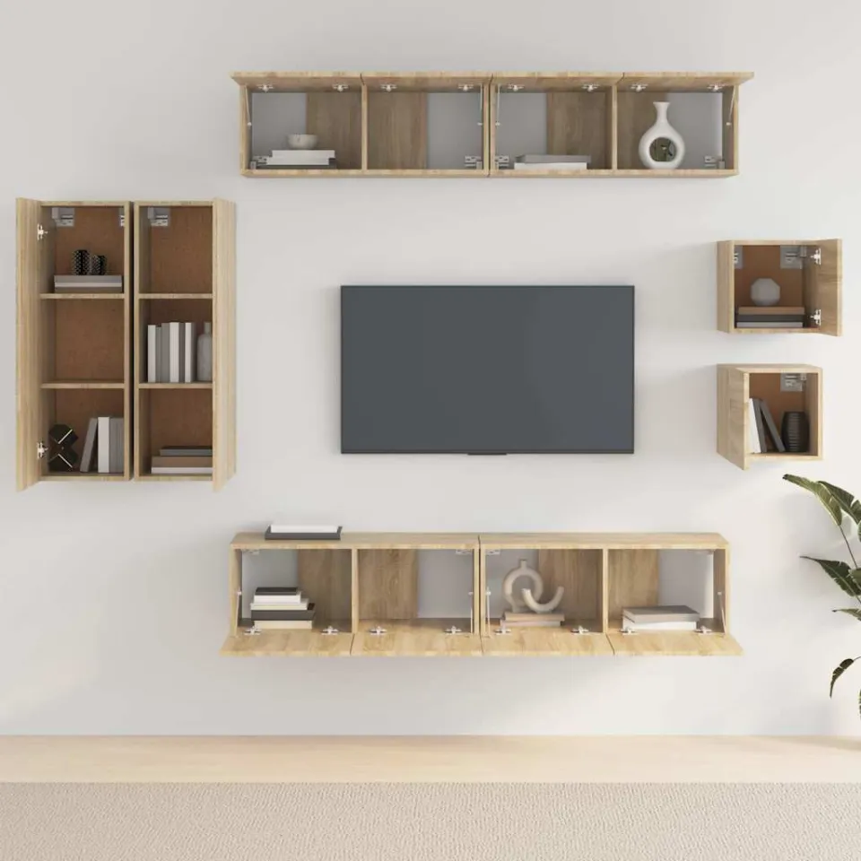 vidaXL 8-delige Tv-meubelset bewerkt hout sonoma eikenkleurig, foto 4