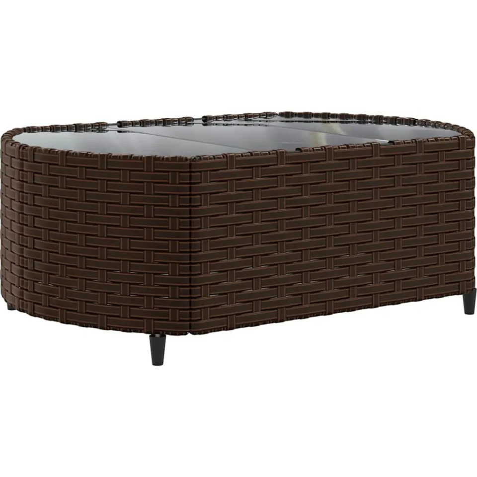 vidaXL 5-delige Loungeset met kussens poly rattan bruin, foto 4