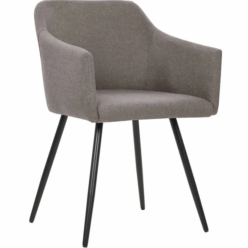 vidaXL Eetkamerstoelen 4 st draaibaar stof taupe, foto 2