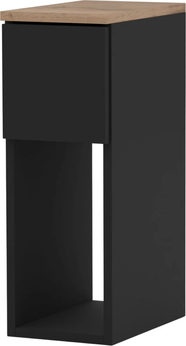 Stiv-Meble ZWART SMALL NACHTKASTJE 20 CM NACHTKASTJE MET 1 LADE VOOR VILLA zwart, bruin