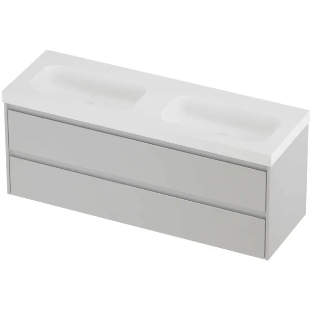 Proline Haga Badmeubelset Polystone Mezza 140x46x58 cm Mat White Glans Wit