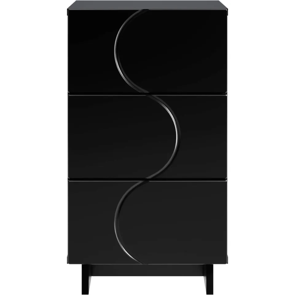 vidaXL Nachtkastje 2 st Zwart 33,5 x 34,5 x 60 cm Bewerkt hout, foto 4