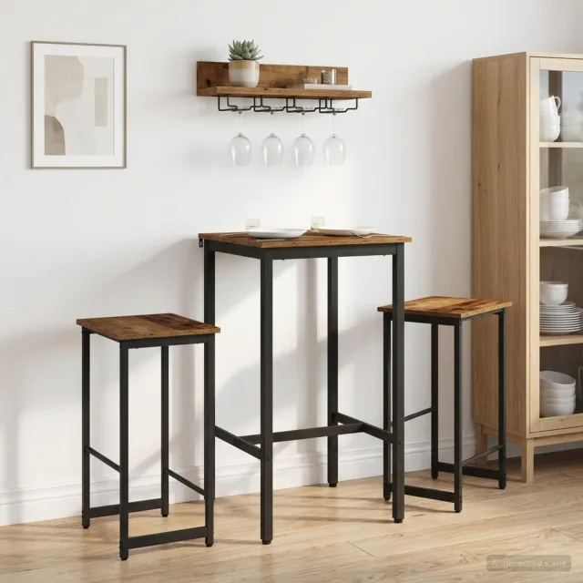 vidaXL Barkruk 2 st Oud hout 40 x 32 x 64 cm Bewerkt hout bruin, foto 2