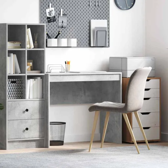 vidaXL Bureau Beton Grijs 90 x 40 x 76 cm