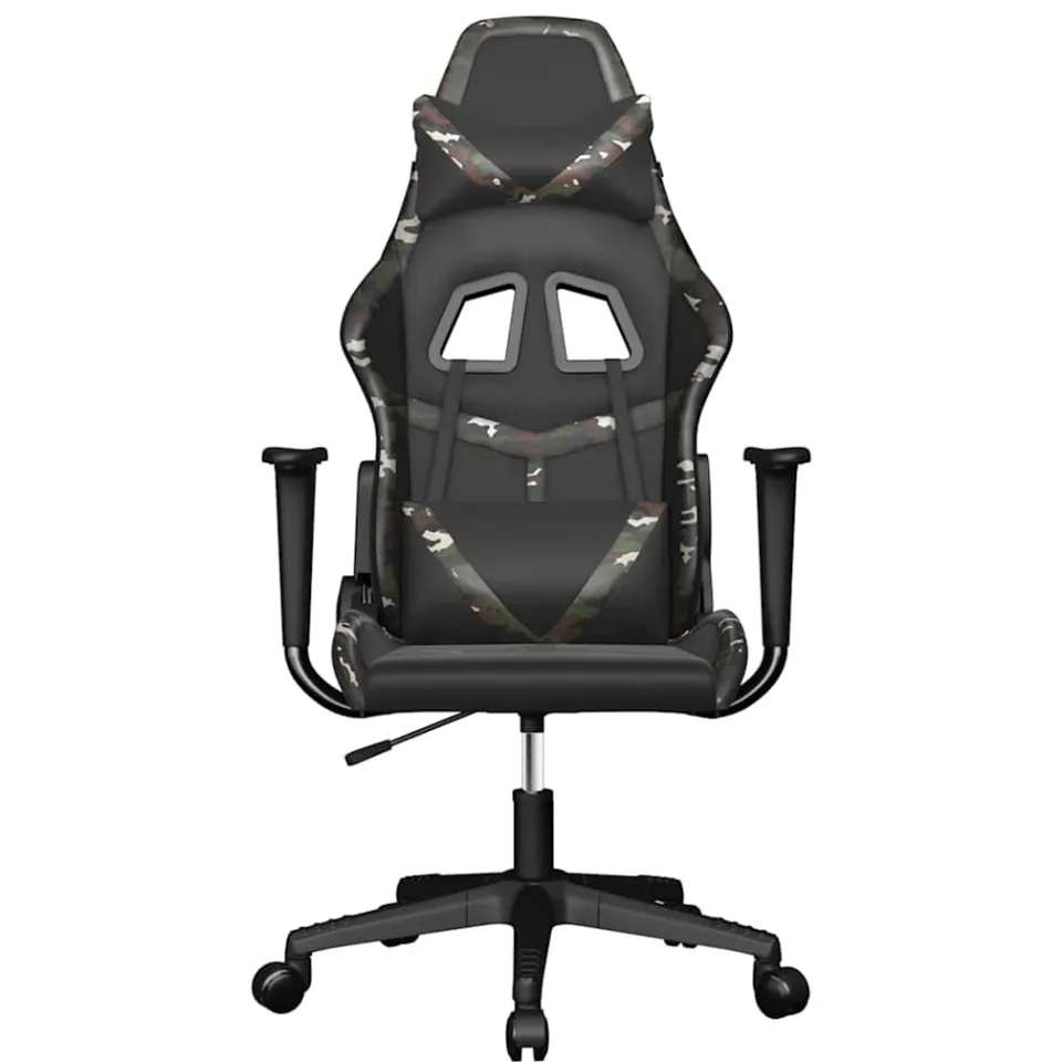 vidaXL Gamestoel kunstleer zwart en camouflage Groen