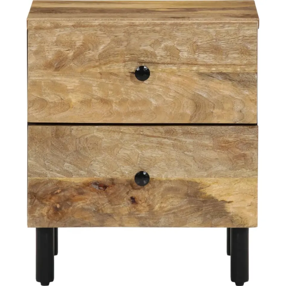 vidaXL Nachtkastjes 2 st 40x33x46 cm massief mangohout bruin, foto 4