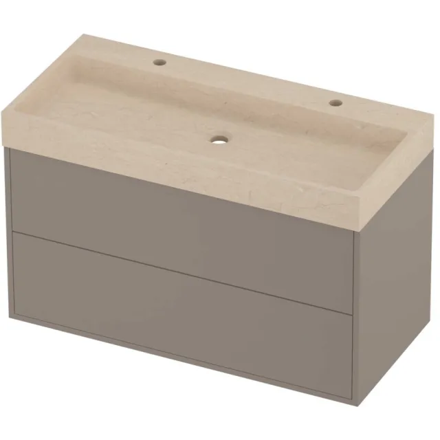 Proline Evoli Badmeubelset Hardsteen Loft In Kader 100x46x62 cm Sand Stone Clay Beige