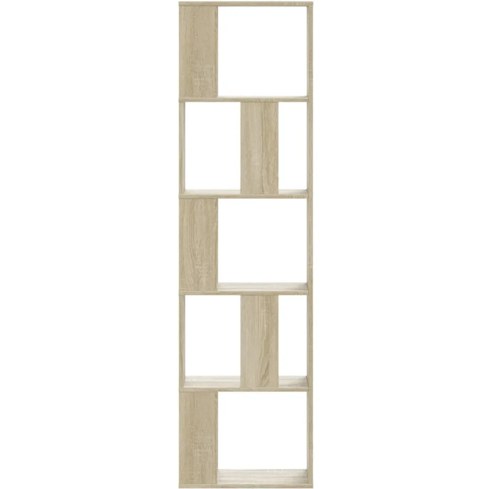 vidaXL Boekenkast 5-laags 45x23,5x162,5 cm bewerkt hout sonoma eiken, foto 2