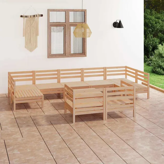 vidaXL 10-delige Loungeset massief grenenhout bruin, foto 2