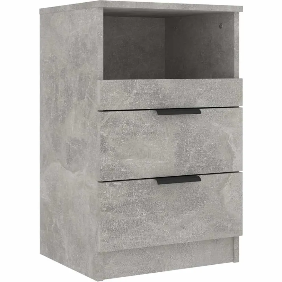 vidaXL Nachtkastje bewerkt hout betongrijs grijs, foto 3