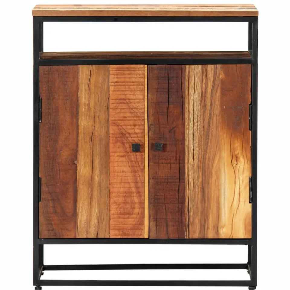 vidaXL Bijzetkast 60x35x76 cm massief gerecycled hout en staal, foto 2
