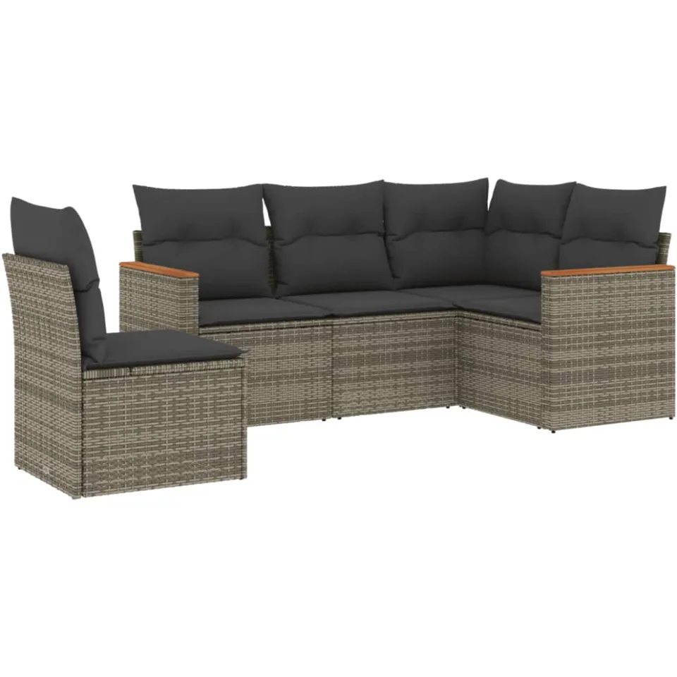 vidaXL Patio Sofa Set 5-zits Grey