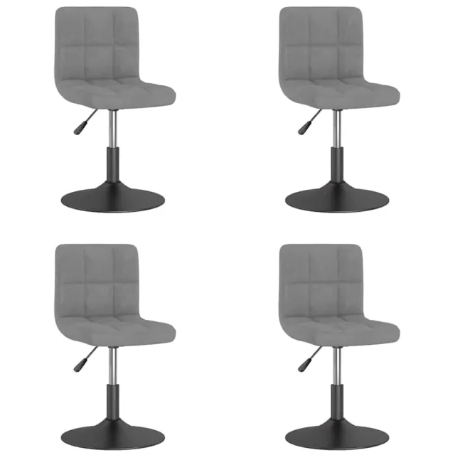 vidaXL Eetkamerstoelen draaibaar 4 st fluweel lichtgrijs